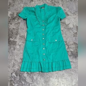 womens Dots Turquoise Green mini dress size 7/8